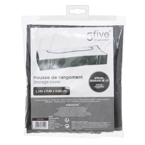 Εικόνα της Θήκη Αποθήκευσης Ρούχων 5Five 100x45x20cm Μαύρη 724130