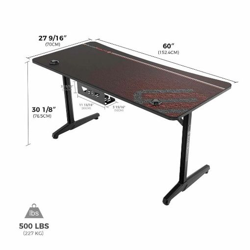 Εικόνα της Gaming Desk Eureka Ergonomic GIP 60'' Black ERK-GIP-P60B-V2