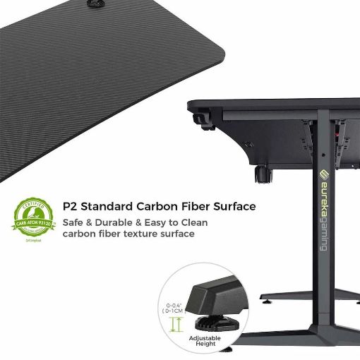 Εικόνα της Gaming Desk Eureka Ergonomic GIP 60'' Black ERK-GIP-P60B-V2