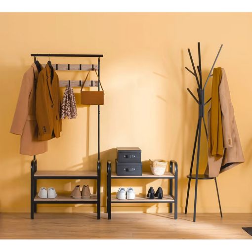 Εικόνα της Κρεμάστρα Δαπέδου 5Five Jano Coat Rack Μαύρο/Καφέ 160407