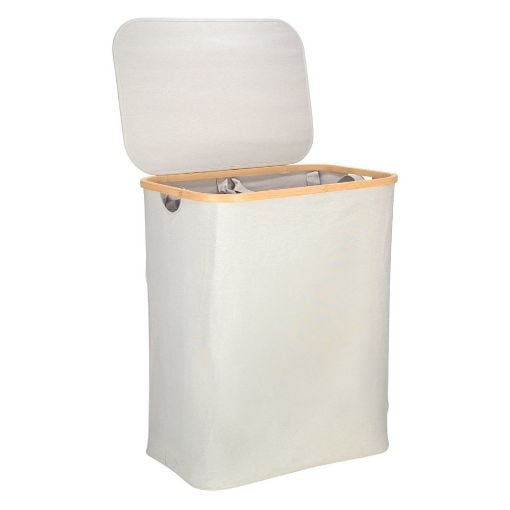 Εικόνα της Καλάθι Απλύτων Estia Bamboo Essentials 2 Θέσεων 144lt 56x37x68cm Γκρι 02-26974