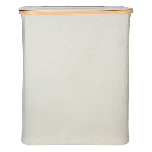 Εικόνα της Καλάθι Απλύτων Estia Bamboo Essentials 2 Θέσεων 144lt 56x37x68cm Γκρι 02-26974