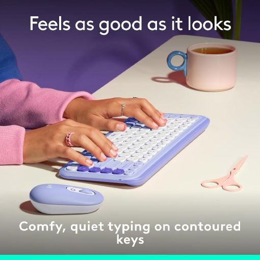 Εικόνα της Πληκτρολόγιο Logitech Pop Icon Keys Bluetooth Lilac/Off White 920-013074