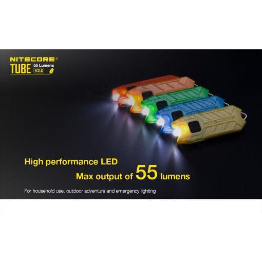 Εικόνα της Φακός Μπρελόκ NiteCore Tube V2.0 Επαναφορτιζόμενος 55lm Green