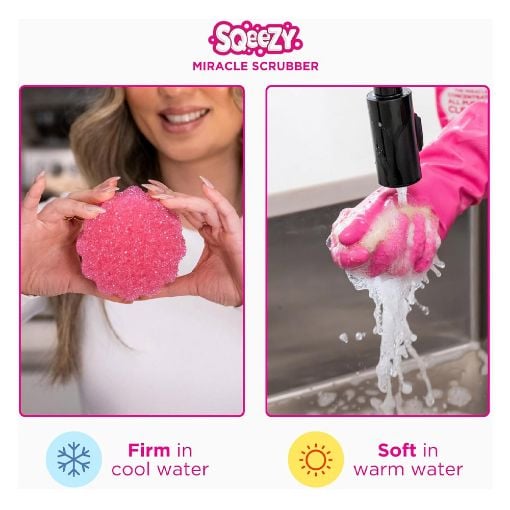 Εικόνα της Σφουγγάρι The Pink Stuff Sqeezy Miracle Scrubber Double Sided White
