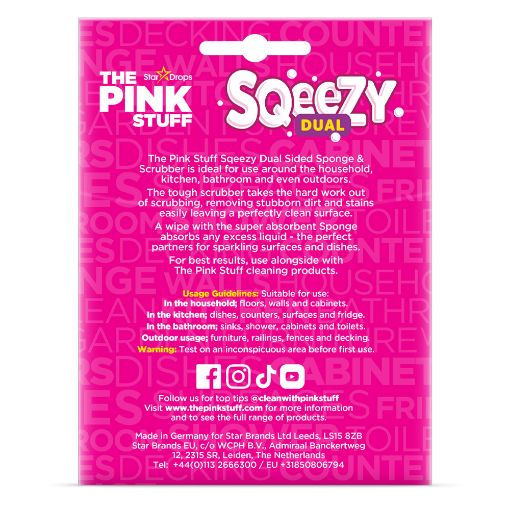 Εικόνα της Σφουγγάρι The Pink Stuff Sqeezy Miracle Scrubber Double Sided White