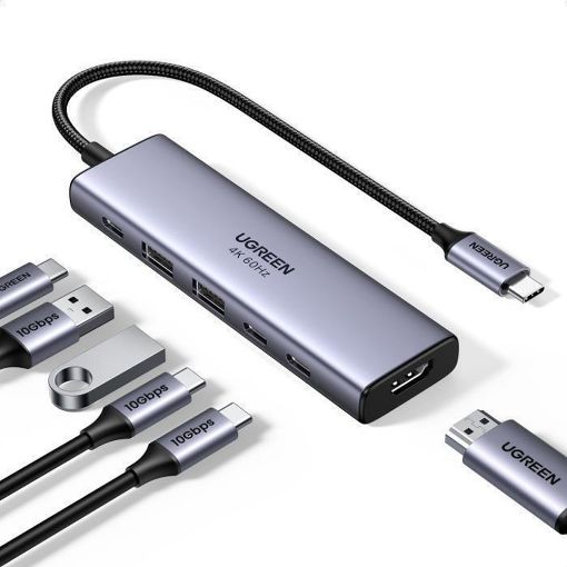 Εικόνα της Docking Station Ugreen CM511 6in1 Type-C with PD & HDMI Gray 35999