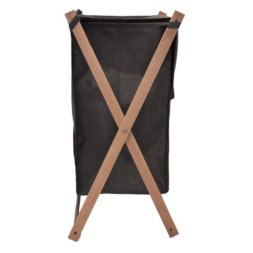 Εικόνα της Καλάθι Απλύτων Sepio Aurora 36,5x43.5x61cm Βlack/Brown 10KOSNAPRAAUR