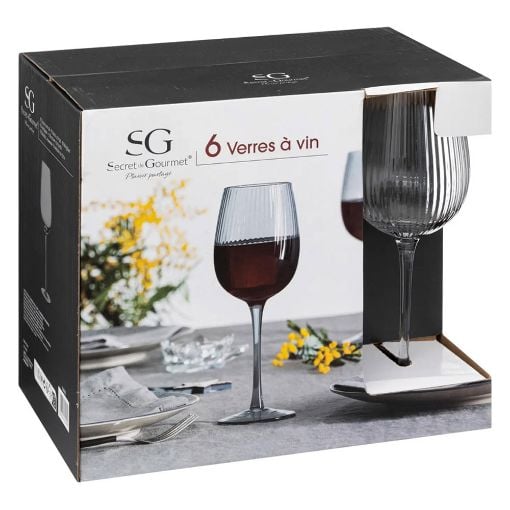 Εικόνα της Σετ Ποτήρια Κρασιού Secret de Gourmet Γυάλινο 380ml 6τμχ 154978