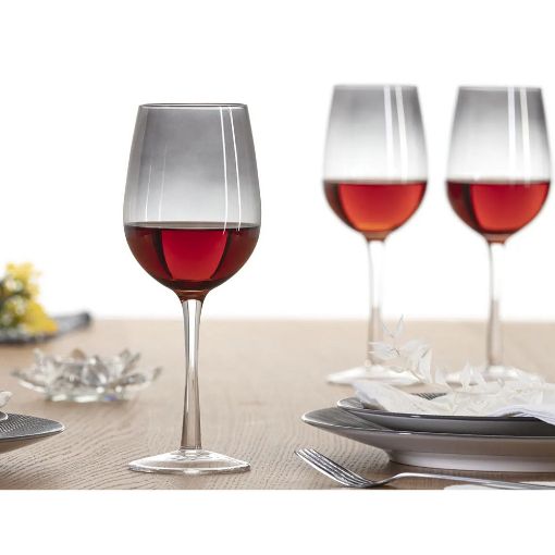 Εικόνα της Σετ Ποτήρια Κρασιού Secret de Gourmet Γυάλινο 410ml 6τμχ Γκρί 154879