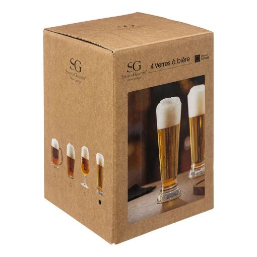 Εικόνα της Σετ Ποτήρια Μπύρας Secret de Gourmet 370ml 4τμχ Διάφανο 134802