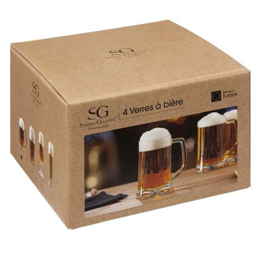 Εικόνα της Σετ Ποτήρια Μπύρας Secret de Gourmet 370ml 4τμχ Διάφανο 134801
