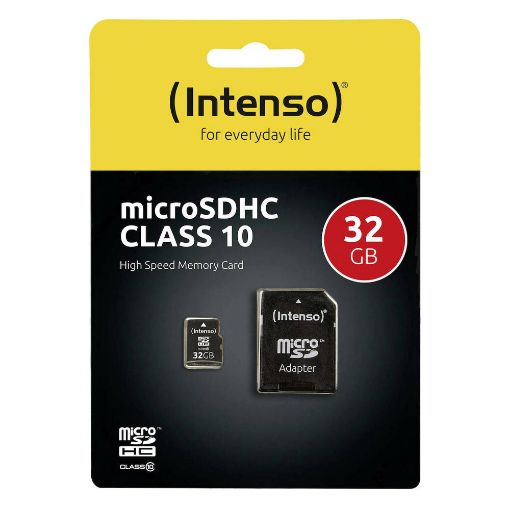 Εικόνα της Κάρτα Μνήμης MicroSDHC Intenso 32GB Class 10 + SD Adapter 3413480