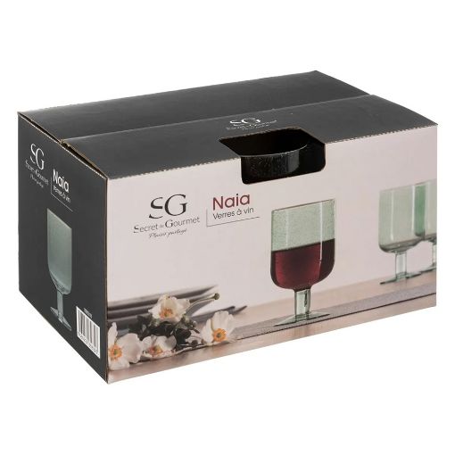 Εικόνα της Σετ Ποτήρια Κρασιού Secret de Gourmet Naia 350ml 6τμχ Πράσινο 189031B