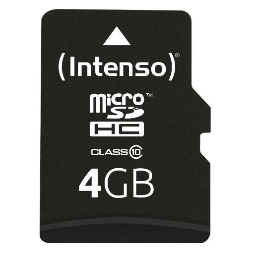Εικόνα της Κάρτα Μνήμης MicroSDHC Intenso 4GB Class 10 + SD Adapter 3413450