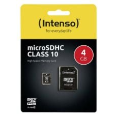 Εικόνα της Κάρτα Μνήμης MicroSDHC Intenso 4GB Class 10 + SD Adapter 3413450