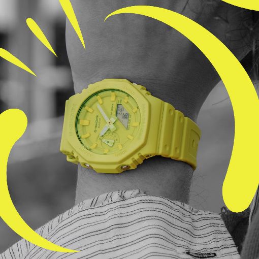 Εικόνα της Ρολόι Casio G-Shock Classic με Χρονογράφο Κίτρινο Καουτσούκ Λουράκι GA-2100-9A9ER