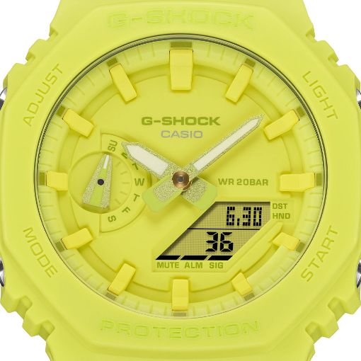 Εικόνα της Ρολόι Casio G-Shock Classic με Χρονογράφο Κίτρινο Καουτσούκ Λουράκι GA-2100-9A9ER
