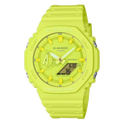 Εικόνα της Ρολόι Casio G-Shock Classic με Χρονογράφο Κίτρινο Καουτσούκ Λουράκι GA-2100-9A9ER