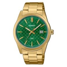 Εικόνα της Ρολόι Casio Collection Standard με Χρυσό Μεταλλικό Μπρασελέ Πράσινο MTP-VD03G-3AUDF