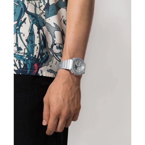 Εικόνα της Ρολόι Casio G-Shock Classic με Χρονογράφο Ασημί Καουτσούκ Λουράκι GA-2100FF-8AER