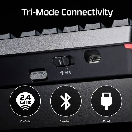Εικόνα της Πληκτρολόγιο HyperX Alloy Rise 75 Wireless RGB Hot-Swappable Black 91Y91AA