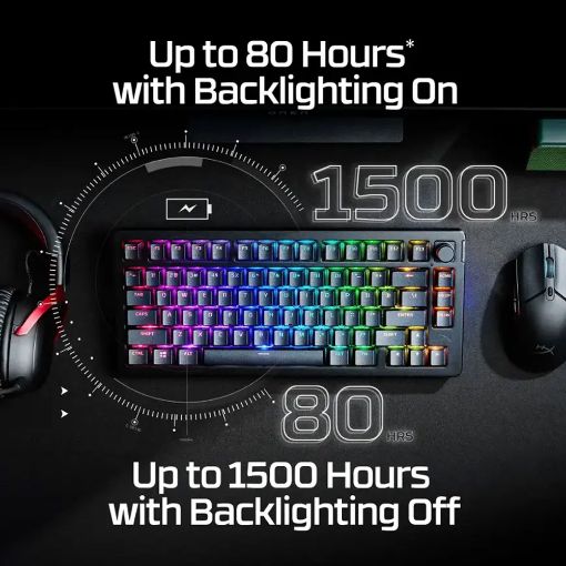 Εικόνα της Πληκτρολόγιο HyperX Alloy Rise 75 Wireless RGB Hot-Swappable Black 91Y91AA