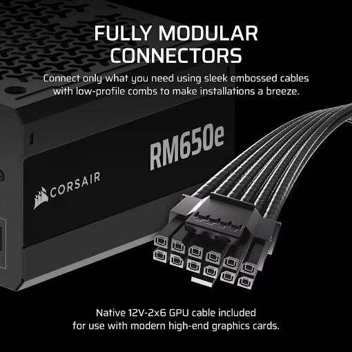 Εικόνα της Τροφοδοτικό Corsair RM650e Full Modular Low Noise 80 Plus Gold 650W CP-9020302-EU