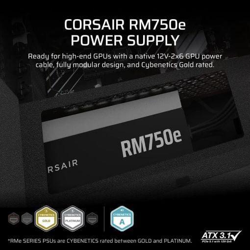 Εικόνα της Τροφοδοτικό Corsair RM750e Fully Modular Low-Noise 80 Plus Gold 750W CP-9020295-EU