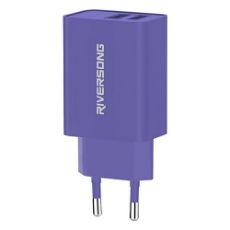 Εικόνα της Φορτιστής Riversong Travel SafeKub D2 Dual USB-A 12W Purple AD29-EUPU