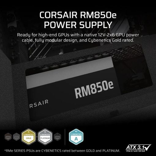 Εικόνα της Τροφοδοτικό Corsair RM850e Fully Modular Low-Noise 80 Plus Gold 850W CP-9020296-EU