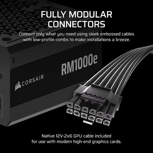 Εικόνα της Τροφοδοτικό Corsair RM1000e Fully Modular Low-Noise 80 Plus Gold 1000W CP-9020297-EU