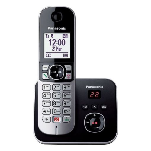 Εικόνα της Ασύρματο Τηλέφωνο Panasonic KX-TG6861GRB με Αυτόματο Τηλεφωνητή Μαύρο