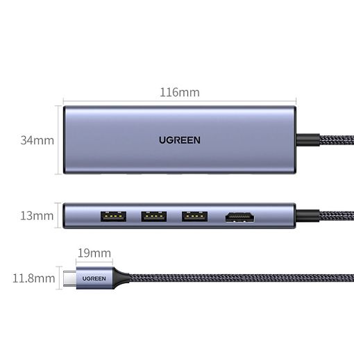 Εικόνα της Docking Station Ugreen CM511 6in1 Type-C 20956A