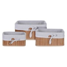 Εικόνα της Σετ Διακοσμητικά Καλάθια H&S Collection 3τμχ Καφέ/Γκρί MA1000020