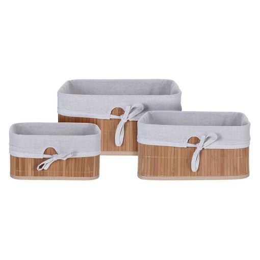 Εικόνα της Σετ Διακοσμητικά Καλάθια H&S Collection 3τμχ Καφέ/Γκρί MA1000020