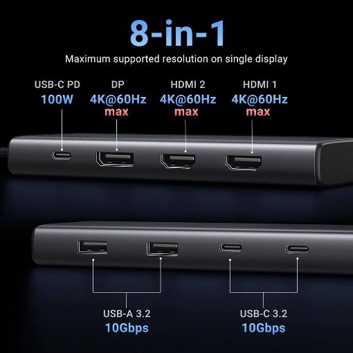 Εικόνα της Docking Station Ugreen 8in1 CM639 Type-C 35625
