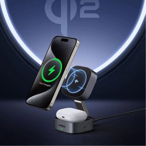 Εικόνα της Φορτιστής Ugreen Magnetic W702 15W Qi2 Grey 35316
