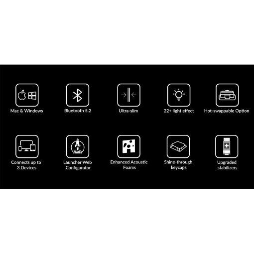 Εικόνα της Πληκτρολόγιο Keychron K5 V2 QMK Full Wireless RGB Banana Switches (US) K5X-B4