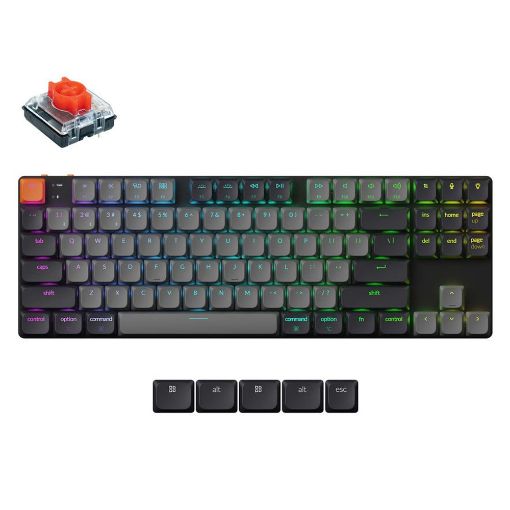 Εικόνα της Πληκτρολόγιο Keychron K1 V6 QMK TKL Wireless RGB Red Switches (US) K1X-B1