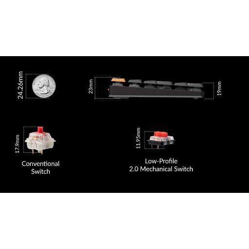 Εικόνα της Πληκτρολόγιο Keychron K3 V3 QMK 75% Wireless RGB Red Switches (US) K3X-B1