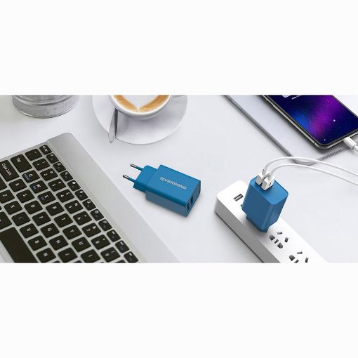 Εικόνα της Φορτιστής Riversong Travel SafeKub D2 Dual USB-A 12W Blue AD29-EUBL