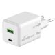 Εικόνα της Φορτιστής MediaRange 45W GaN USB-C & USB-A White MRMA113-2
