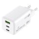Εικόνα της Φορτιστής MediaRange 65W GaN 2x USB-C & USB-A White MRMA116-2