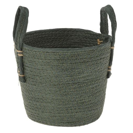 Εικόνα της Διακοσμητικό Kαλάθι H&S Collection με Χερούλια 20x18cm Πράσινο KR2002750