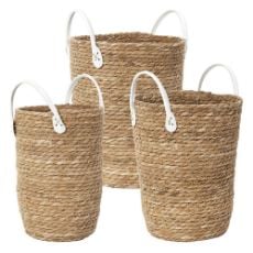 Εικόνα της Σετ Διακοσμητικά Καλάθια Home Deco Factory με Χερούλια 3τμχ Καφέ RG9268