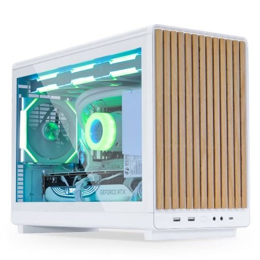 Εικόνα της Lian Li Dan Cases A3-mATX All Mesh Steel-Fabric Wood Edition White G99.A3W-WD.00