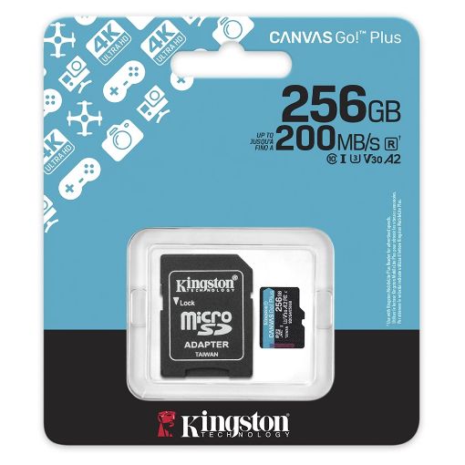 Εικόνα της Κάρτα Μνήμης MicroSDXC Kingston Canvas Go! Plus 256GB Class 10 + SD Adapter SDCG4/256GB