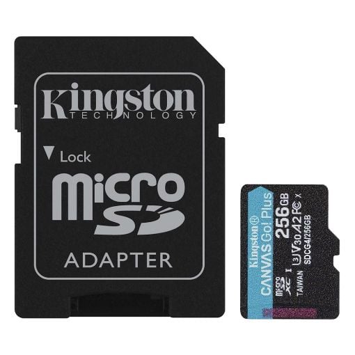 Εικόνα της Κάρτα Μνήμης MicroSDXC Kingston Canvas Go! Plus 256GB Class 10 + SD Adapter SDCG4/256GB