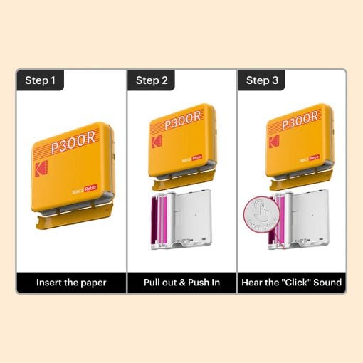 Εικόνα της Kodak Mini 3 Retro Smartphone Photo Printer Yellow P300RY